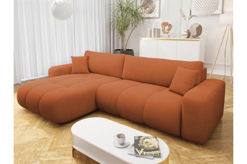 Flo Bäddsoffa med Divan 3-sits - Orange - Möbler - Soffa - Bäddsoffa - Bäddsoffa divan