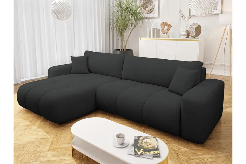 Flo Bäddsoffa med Divan 3-sits - Svart - Möbler - Soffa - Bäddsoffa - Bäddsoffa divan