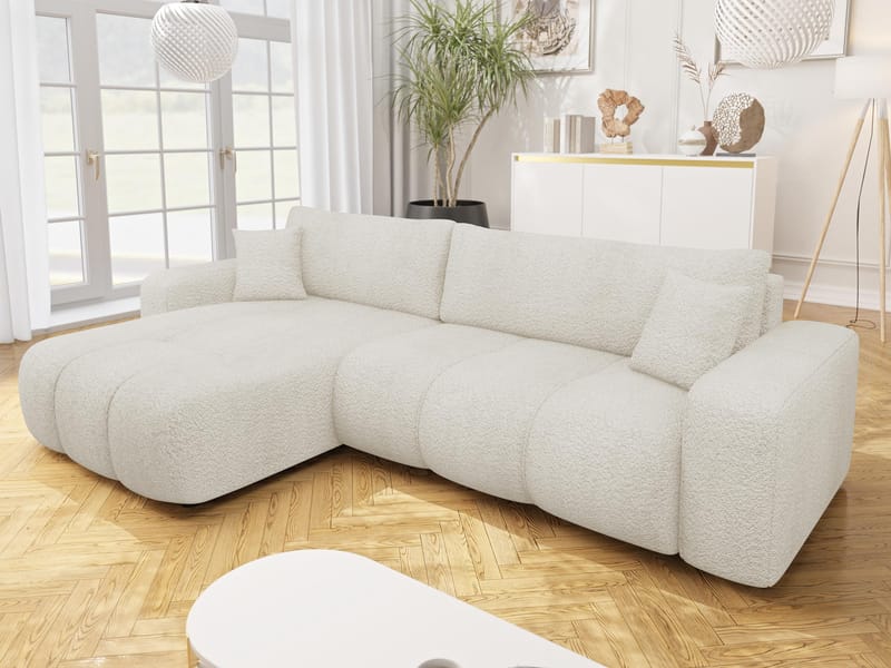 Flo Bäddsoffa med Divan 3-sits - Vit - Möbler - Soffa - Bäddsoffa - Bäddsoffa längsbäddad