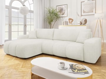 Flo Bäddsoffa med Divan 3-sits - Vit - Möbler - Soffa - Bäddsoffa - Bäddsoffa divan