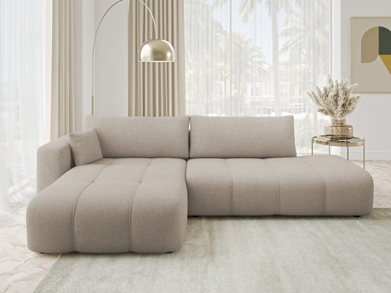 Flo Bäddsoffa med Divan 4-sits - Beige - Möbler - Soffa - Bäddsoffa - Bäddsoffa längsbäddad