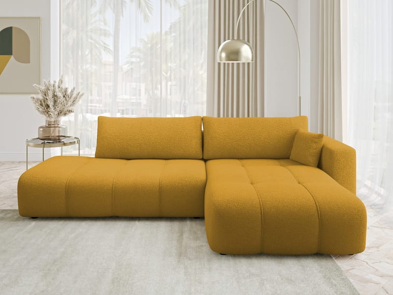 Flo Bäddsoffa med Divan 4-sits - Gul - Möbler - Soffa - Bäddsoffa - Bäddsoffa längsbäddad