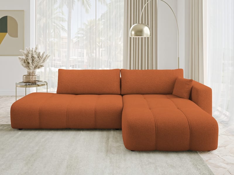 Flo Bäddsoffa med Divan 4-sits - Orange - Möbler - Soffa - Bäddsoffa - Bäddsoffa längsbäddad