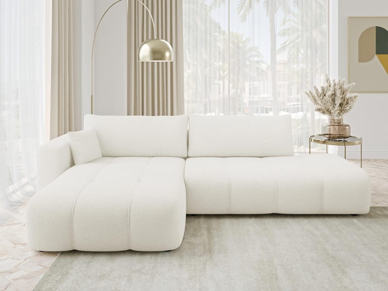 Flo Bäddsoffa med Divan 4-sits - Vit - Möbler - Soffa - Bäddsoffa - Bäddsoffa divan