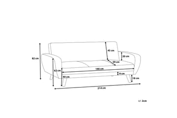 Florli Bäddsoffa 214 cm - Svart - Möbler - Soffa - Bäddsoffa - Bäddsoffa längsbäddad