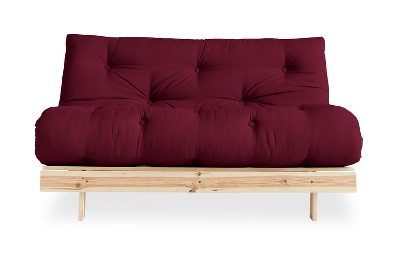 Bäddsoffa Roots Raw Bordeaux/Trä/Natur - Futon soffa