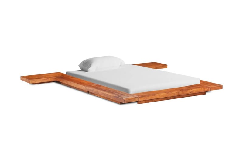 Japansk futonsängram massivt akaciaträ 120x200 cm - Brun - Futon säng