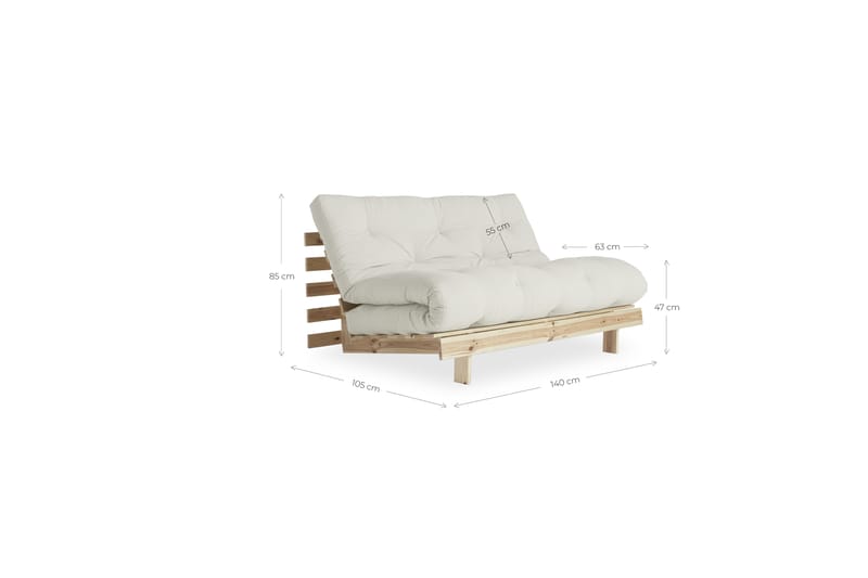 Bäddsoffa Roots Raw Natural/Trä/Natur - Karup Design - Möbler - Soffa - Bäddsoffa - Futon - Futon soffa