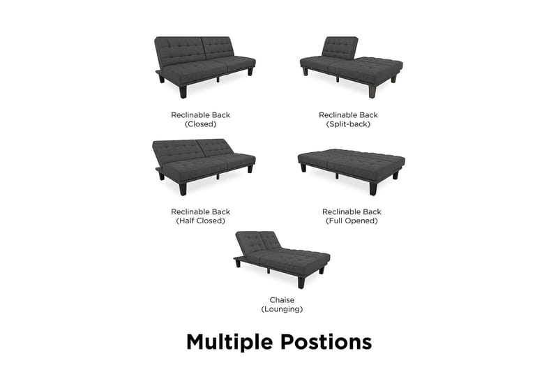Dexter Futon Grå - Dorel Home - Möbler - Soffa - Bäddsoffa - Futon - Futon soffa