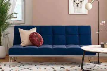 Elle Futon Sammet/Blå - Novogratz - Möbler - Soffa - Bäddsoffa - Futon - Futon soffa
