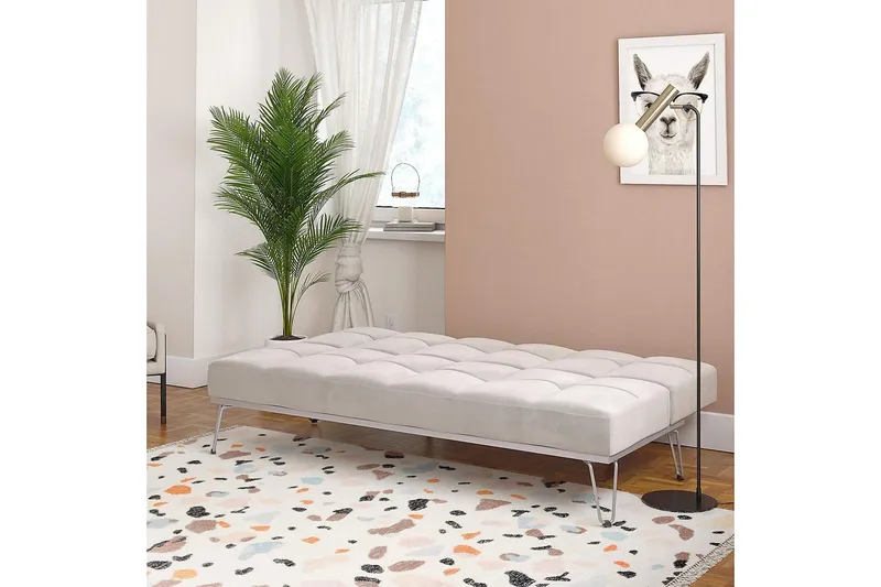 Elle Futon Sammet/Grå - Novogratz - Möbler - Soffa - Bäddsoffa - Futon - Futon soffa