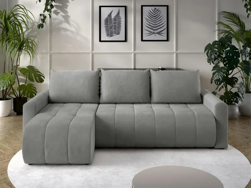 Fynrican 3-sits Bäddsoffa med divan - grå - Möbler - Soffa - Bäddsoffa - Hörnbäddsoffa