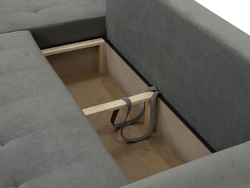 Fynrican 3-sits Bäddsoffa med divan - svart - Möbler - Soffa - Bäddsoffa - Hörnbäddsoffa