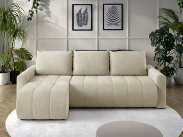 Fynrican 3-sits Bäddsoffa med divan - Polo 872 (beige) - Möbler - Soffa - Bäddsoffa - Hörnbäddsoffa