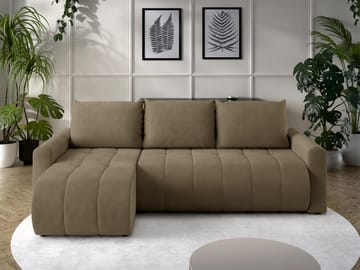 Fynrican 3-sits Bäddsoffa med divan - Polo 875 (brun) - Möbler - Soffa - Bäddsoffa - Hörnbäddsoffa