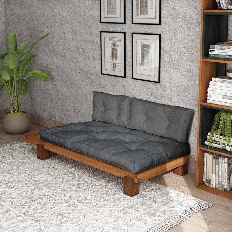 Fynros 2-sits Bäddsoffa - Grå/Natur - Möbler - Soffa - Bäddsoffa - 2 sits bäddsoffa