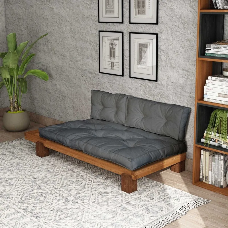 Fynros 2-sits Bäddsoffa - Grå/Natur - Möbler - Soffa - Bäddsoffa - 2 sits bäddsoffa