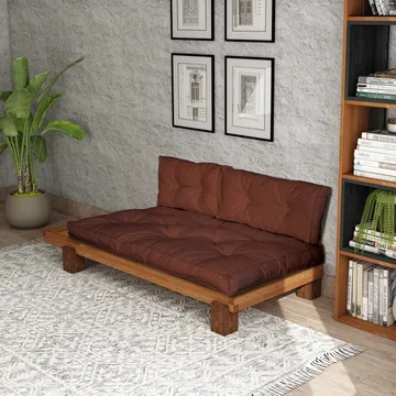 Fynros 2-sits Bäddsoffa - Mörkröd/Natur - Möbler - Soffa - Bäddsoffa - 2 sits bäddsoffa