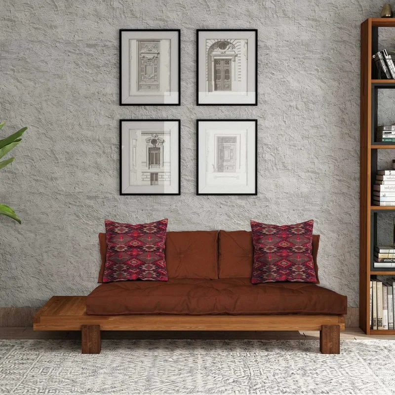 Fynros 2-sits Bäddsoffa - Mörkröd/Natur - Möbler - Soffa - Bäddsoffa - 2 sits bäddsoffa