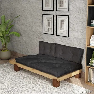Fynros 2-sits Bäddsoffa - Natur/Antracit - Möbler - Soffa - Bäddsoffa - 2 sits bäddsoffa