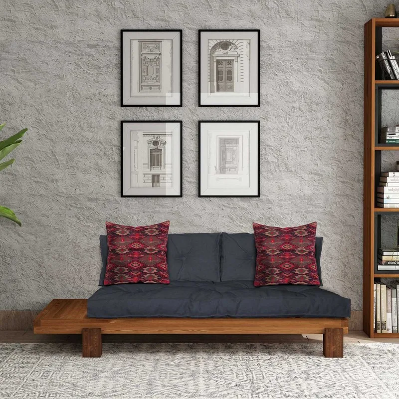 Fynros 2-sits Bäddsoffa - Natur/Marinblå - Möbler - Soffa - Bäddsoffa - 2 sits bäddsoffa