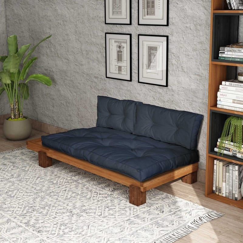 Fynros 2-sits Bäddsoffa - Natur/Marinblå - Möbler - Soffa - Bäddsoffa - 2 sits bäddsoffa