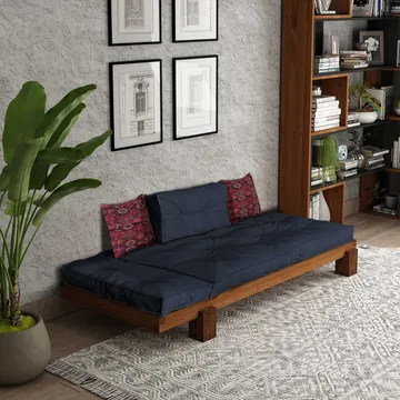 Fynros 2-sits Bäddsoffa - Natur/Marinblå - Möbler - Soffa - Bäddsoffa - 2 sits bäddsoffa