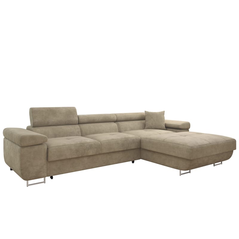 Gabina 3-sits Bäddsoffa med divan - beige - Möbler - Soffa - Bäddsoffa - Hörnbäddsoffa