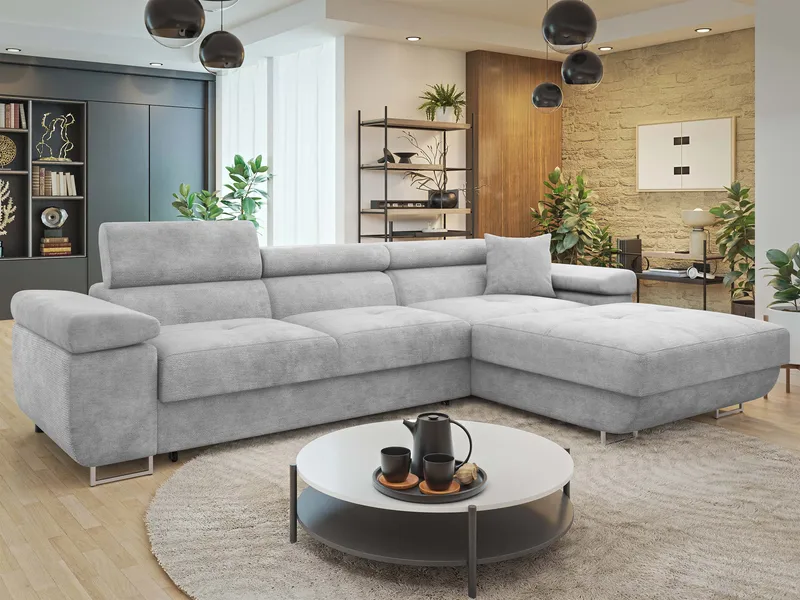 Gabina 3-sits Bäddsoffa med divan - grå - Möbler - Soffa - Bäddsoffa - Hörnbäddsoffa