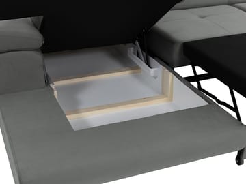 Gabina 3-sits Bäddsoffa med divan - grå - Möbler - Soffa - Bäddsoffa - Hörnbäddsoffa