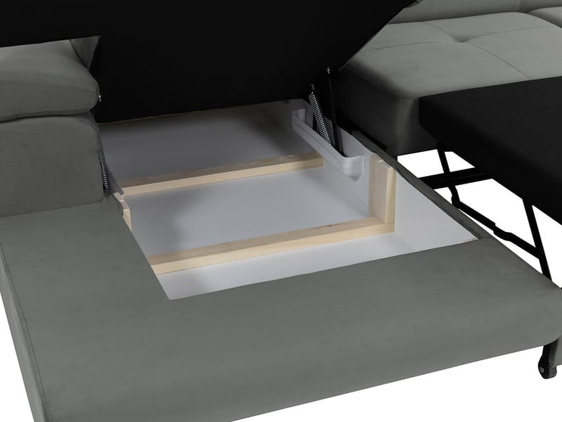 Gabina 3-sits Bäddsoffa med divan - grå - Möbler - Soffa - Bäddsoffa - Hörnbäddsoffa