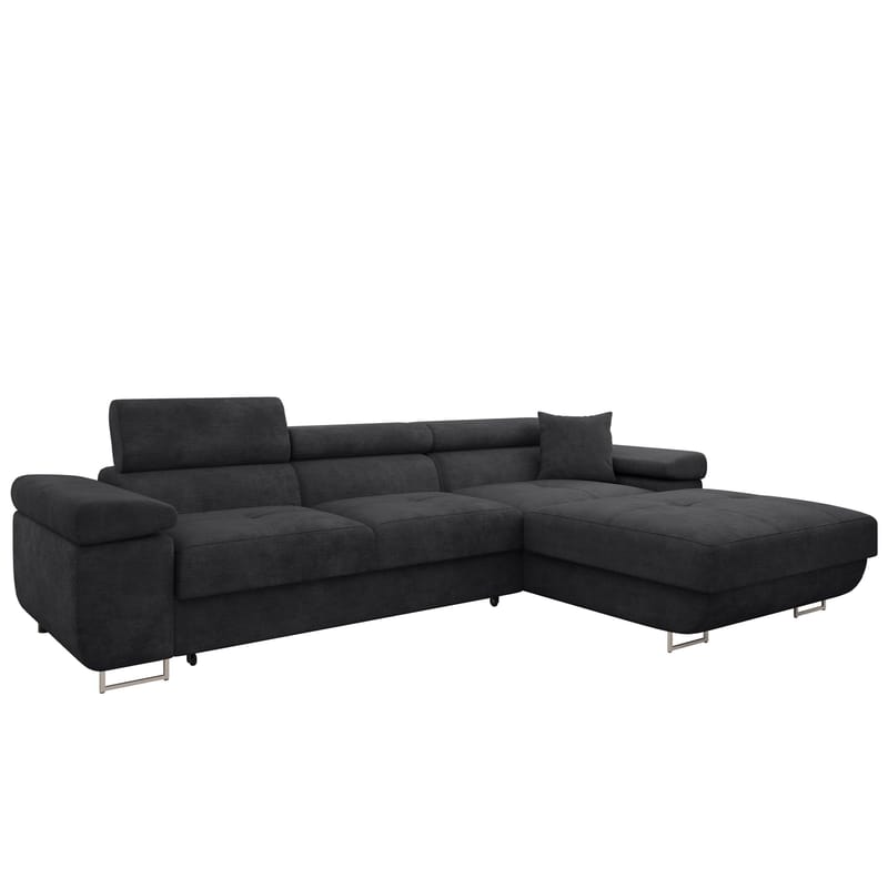 Gabina 3-sits Bäddsoffa med divan, svart