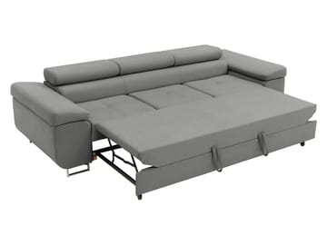 Gabina 3-sits Bäddsoffa med Justerbara Nackstöd i Tyg - Grå - Möbler - Soffa - Bäddsoffa - 3 sits bäddsoffa
