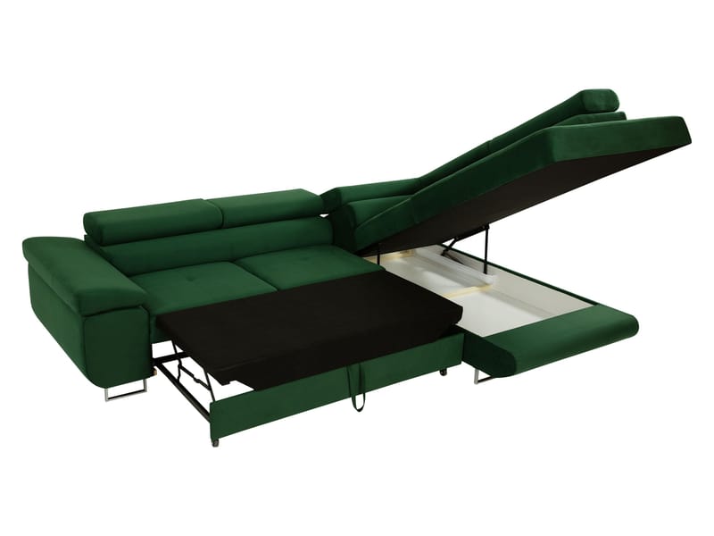 Gabina 4-sits Bäddsoffa med schäslong - brun - Möbler - Soffa - Bäddsoffa - Hörnbäddsoffa