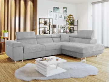 Gabina 4-sits Bäddsoffa med schäslong - grå - Möbler - Soffa - Bäddsoffa - Hörnbäddsoffa