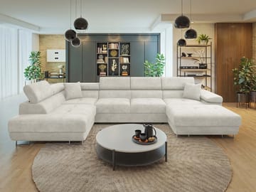 Gabina 5-sits U-formad bäddsoffa med divan och schäslong - Lumo 55 - Möbler - Soffa - Bäddsoffa - Hörnbäddsoffa