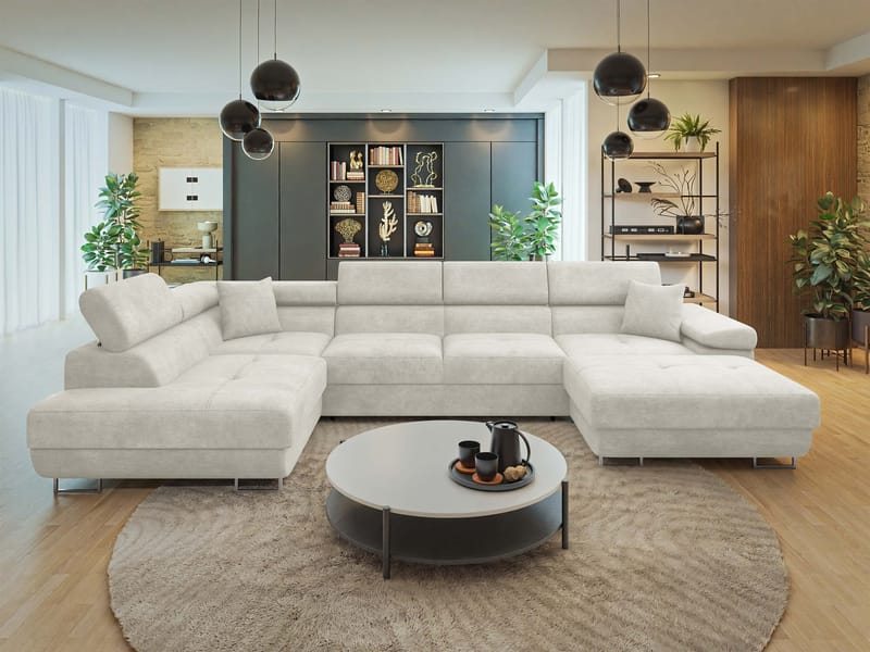 Gabina 5-sits U-formad bäddsoffa med divan och schäslong - Lumo 55 - Möbler - Soffa - Bäddsoffa - Hörnbäddsoffa