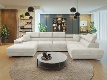 Gabina 5-sits U-formad bäddsoffa med divan och schäslong - Lumo 55 - Möbler - Soffa - Bäddsoffa - Hörnbäddsoffa