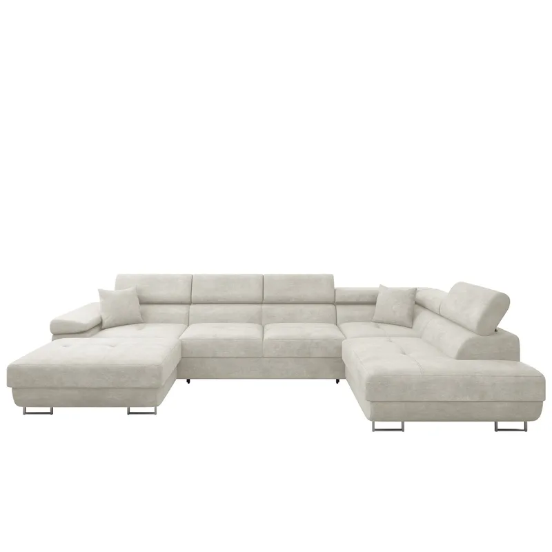 Gabina 5-sits U-formad bäddsoffa med divan och schäslong, Lumo 55