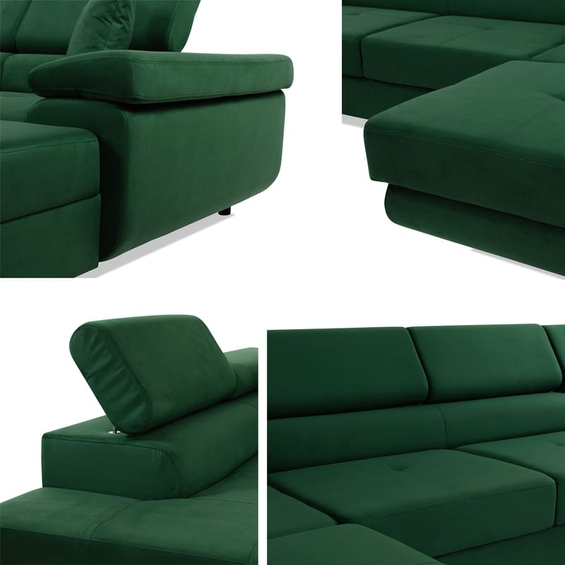 Gabina 5-sits U-formad bäddsoffa med divan och schäslong - svart - Möbler - Soffa - Bäddsoffa - Hörnbäddsoffa