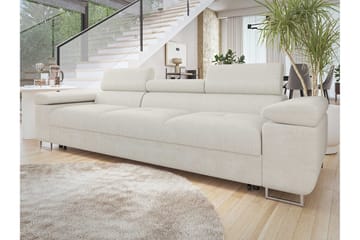Gabina Bäddsoffa 3-sits i Chenille - Vit - Möbler - Soffa - Bäddsoffa - 3 sits bäddsoffa