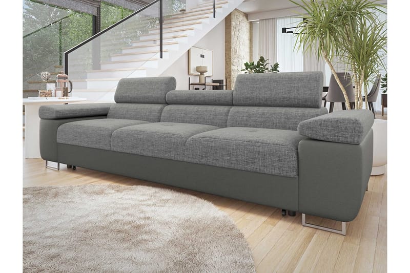 Gabina Bäddsoffa 3-sits i Konstläder - Grå - Möbler - Soffa - Bäddsoffa - 3 sits bäddsoffa