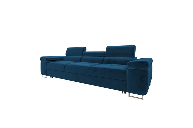 Gabina Bäddsoffa 3-sits i Plysch - Blå - Möbler - Soffa - Bäddsoffa - 3 sits bäddsoffa