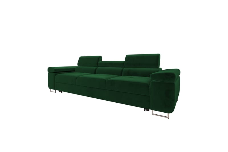 Gabina Bäddsoffa 3-sits i Plysch - Grön - Möbler - Soffa - Bäddsoffa - 3 sits bäddsoffa