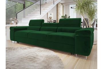 Gabina Bäddsoffa 3-sits i Plysch - Grön - Möbler - Soffa - Bäddsoffa - 3 sits bäddsoffa