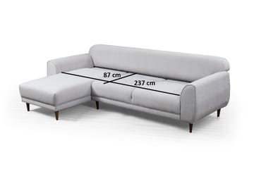 Gajanejos 5-sits Vänstervänd L-formad Bäddsoffa 87x237 cm i Tyg - Ljusgrå - Möbler - Soffa - Bäddsoffa - Bäddsoffa längsbäddad