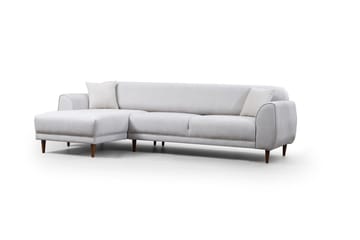 Gajanejos 5-sits Vänstervänd L-formad Bäddsoffa 87x237 cm i Tyg - Ljusgrå - Möbler - Soffa - Bäddsoffa - Bäddsoffa längsbäddad