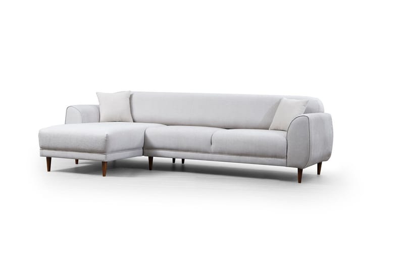 Gajanejos 5-sits Vänstervänd L-formad Bäddsoffa 87x237 cm i Tyg - Ljusgrå - Möbler - Soffa - Bäddsoffa - Bäddsoffa längsbäddad