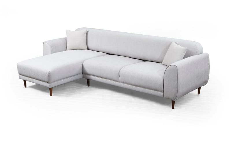 Gajanejos 5-sits Vänstervänd L-formad Bäddsoffa 87x237 cm i Tyg - Ljusgrå - Möbler - Soffa - Bäddsoffa - Bäddsoffa längsbäddad
