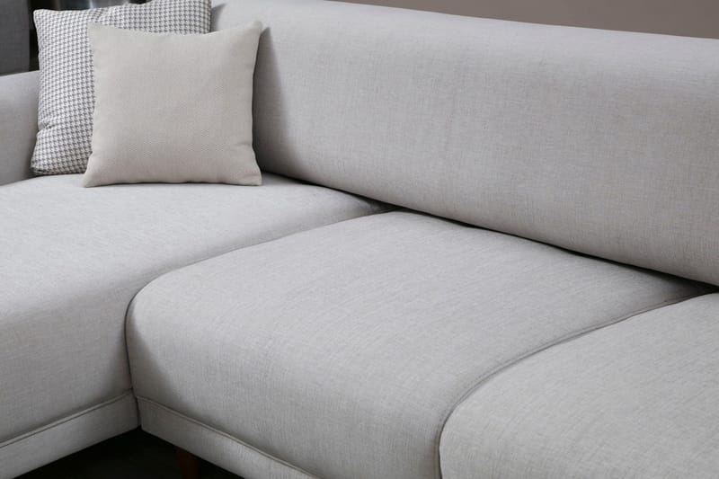 Gajanejos 5-sits Vänstervänd L-formad Bäddsoffa 87x237 cm i Tyg - Ljusgrå - Möbler - Soffa - Bäddsoffa - Bäddsoffa längsbäddad